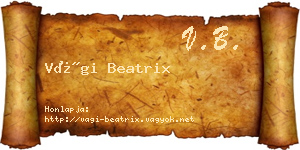 Vági Beatrix névjegykártya